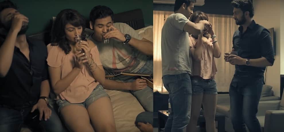 viral video of a girl who is drinking and partying with boys to give social messages
