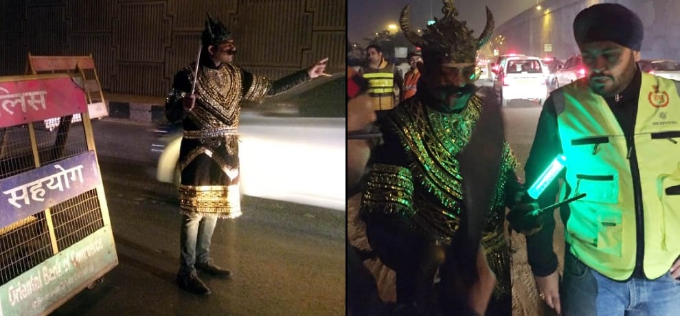 one thousand police personnel with yamraj deployed on gurugram roads