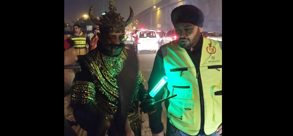 one thousand police personnel with yamraj deployed on gurugram roads