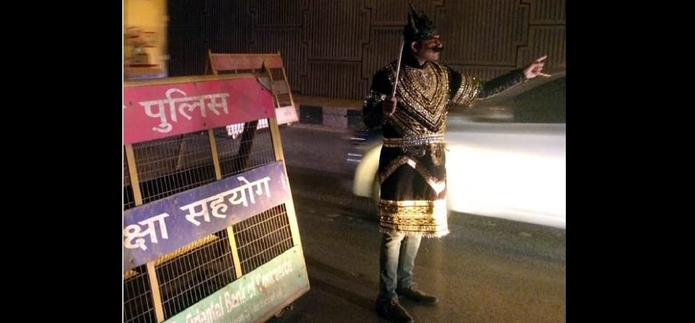 one thousand police personnel with yamraj deployed on gurugram roads