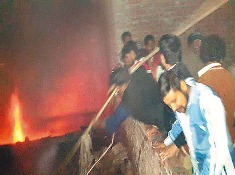  A fire burned in household gas cylinders