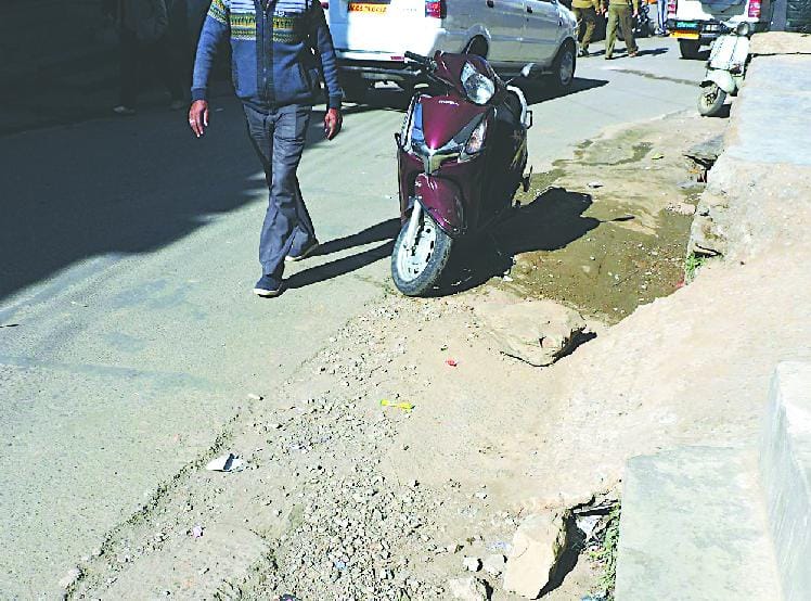 The excavated remains a headache for people outdoors