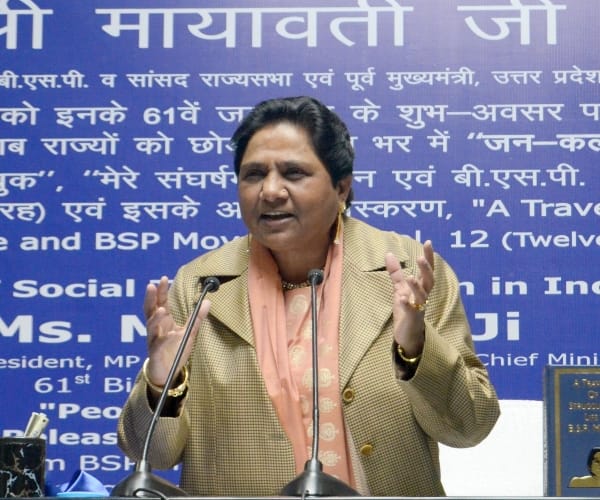 mayawati reacts on SP's manefesto.