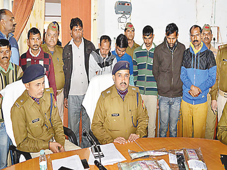 Police arrested eight gamblers