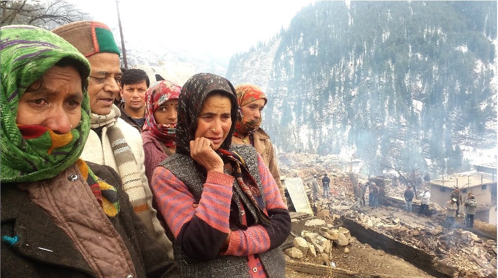 Heavy Snowfall After Fire in Tangdu Village Rohru.