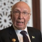 Pakistan will not compromise itself to establish peace with India says Sartaj Aziz