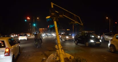 Chitkara bus crashed into poles, chandigarh news