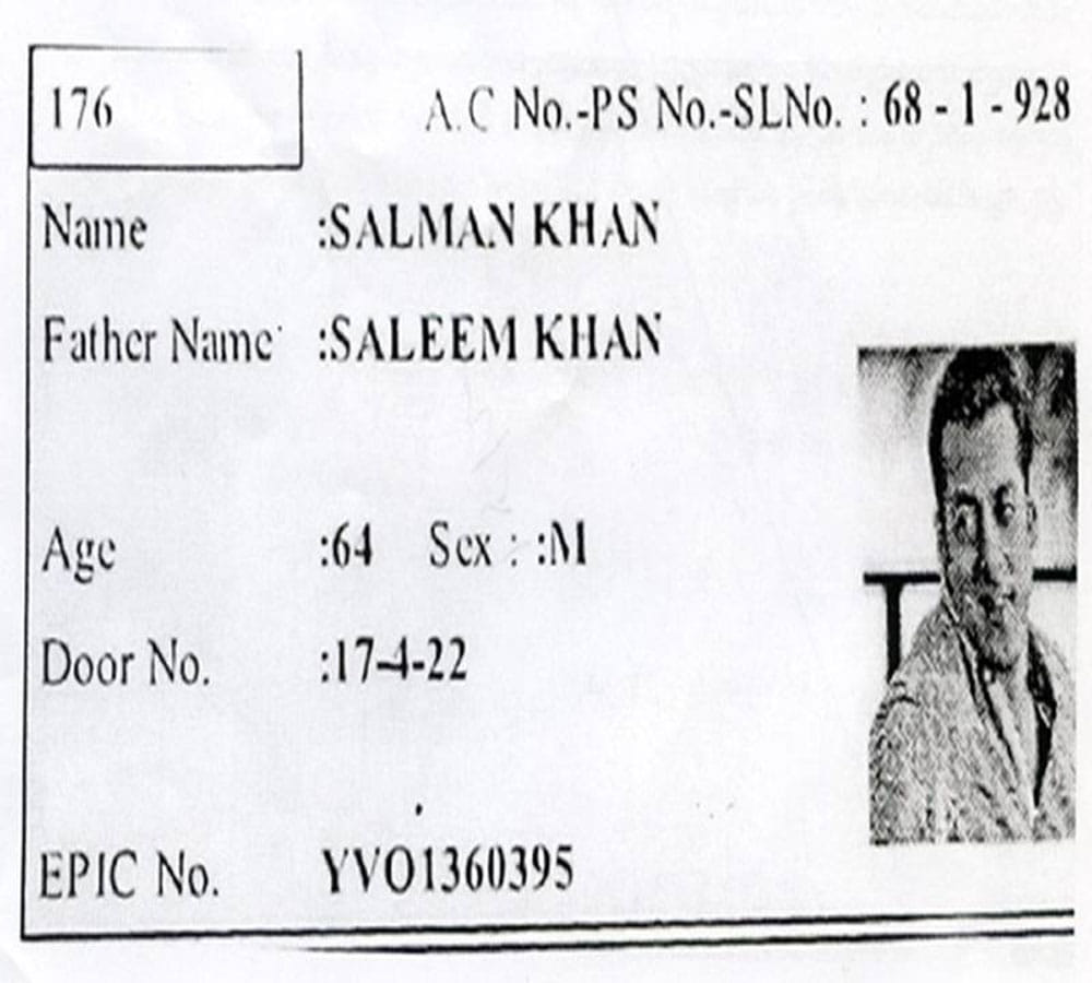 salman khan voter id photo viral on internet
