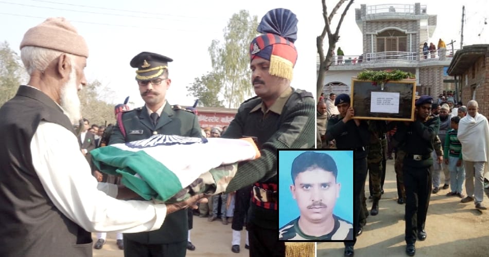 Army man died in jammu kashmir, haryana ambala news