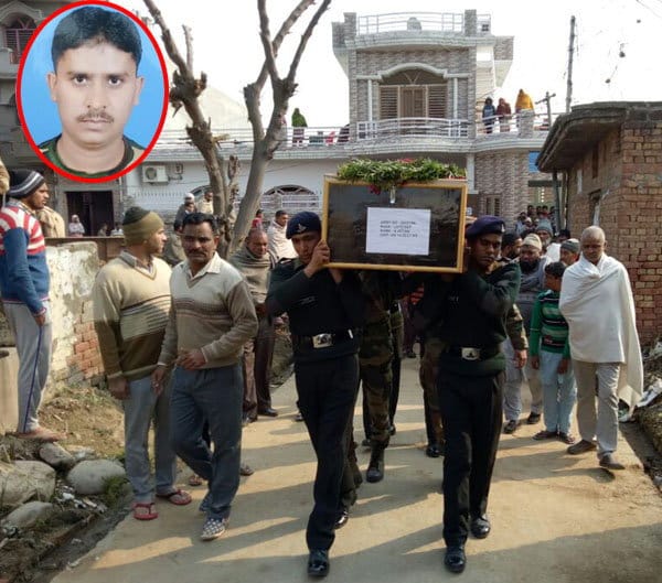 Army man died in jammu kashmir, haryana ambala news