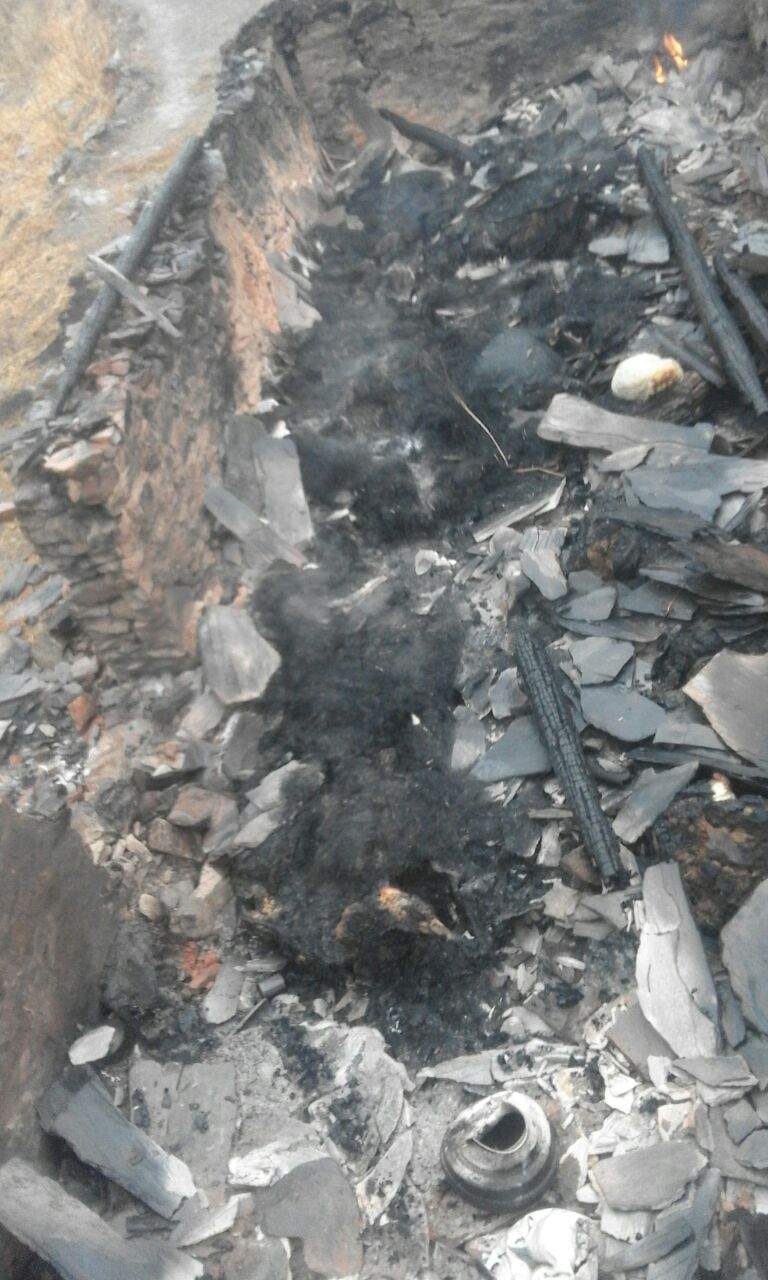 A fire burns in a stable 17 cattle alive