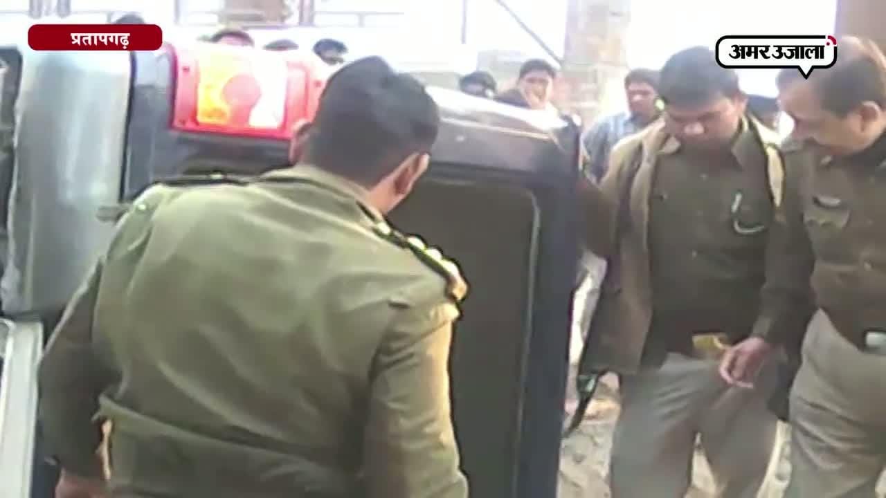 बदमाशों को पकड़ने के चक्कर में पलटी पुलिस की गाड़ी