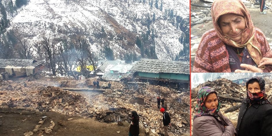Heavy Snowfall After Fire in Tangdu Village Rohru.