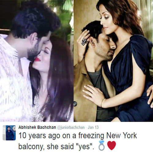 abhishek wrote in his twitter account how he propose aishwarya rai