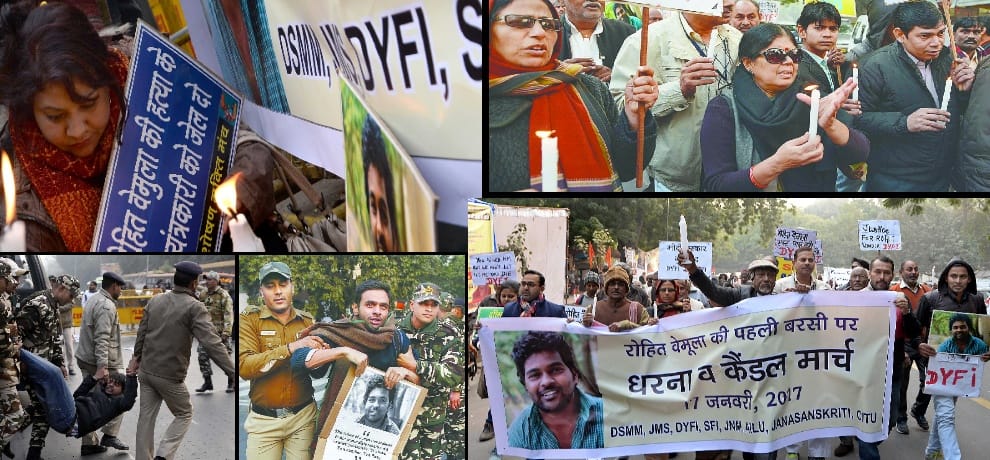 rohit vemula, jnu delhi, lathicharge