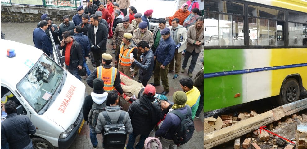 4 Person Injured As Wall Collapse at Shimla Local Busstand.