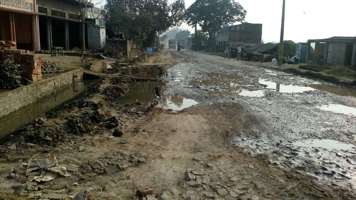 Broken roads, difficult to walk
