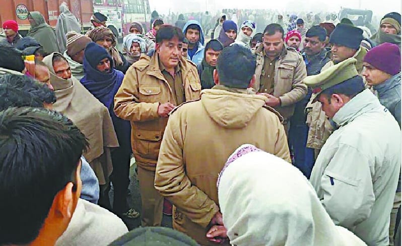 Village hit by vehicle