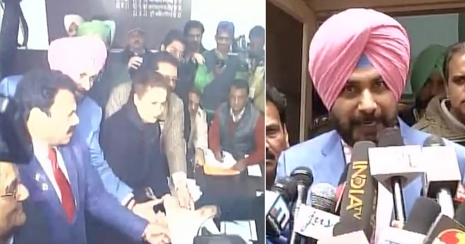 congress leader navjot sidhu filed nomination from amritsar east for punjab assembly election 2017