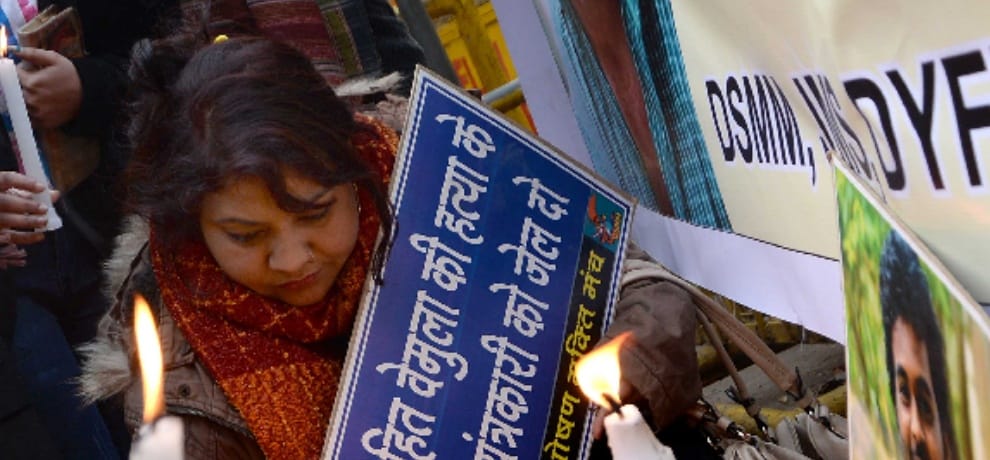 rohit vemula, jnu delhi, lathicharge