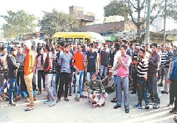 Against the jammed highway accident