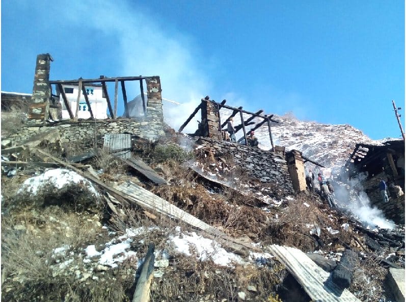 Four Shops Gutted in Fire at Chamba.