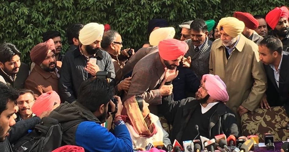 Captain amarinder singh pc with navjot singh sidhu