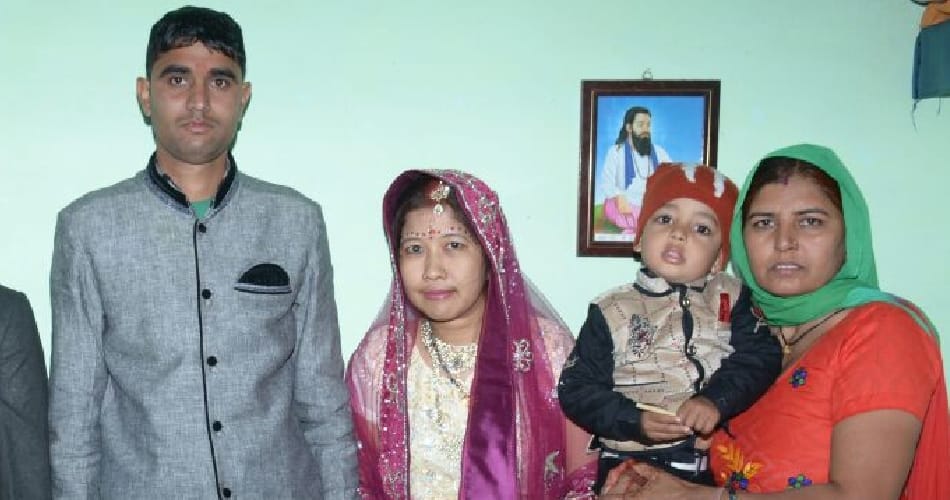 unique marriafe of haryana boy ramesh with indonesia born girl at uklana mandi