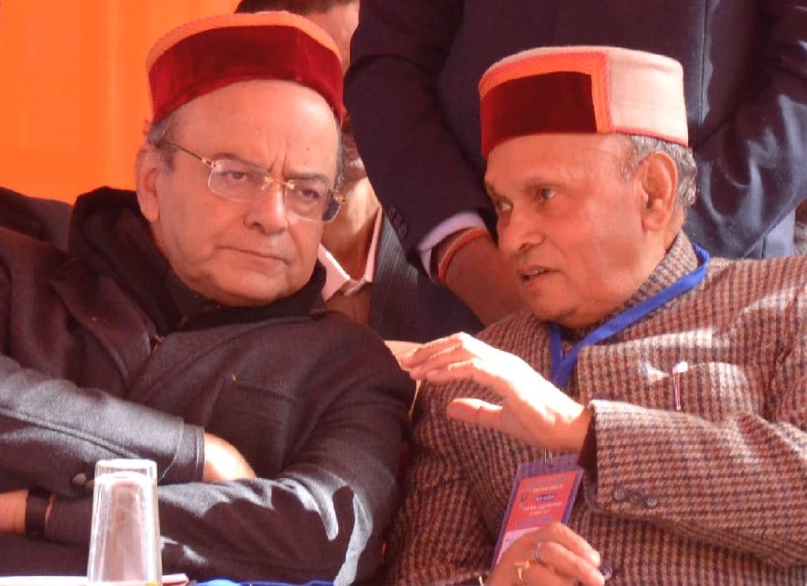 Dhumal and Shanta Kumar Target HP Govt on Capital Announcement.