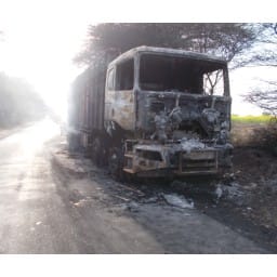 Fire in truck, 600 bags, Sirsa