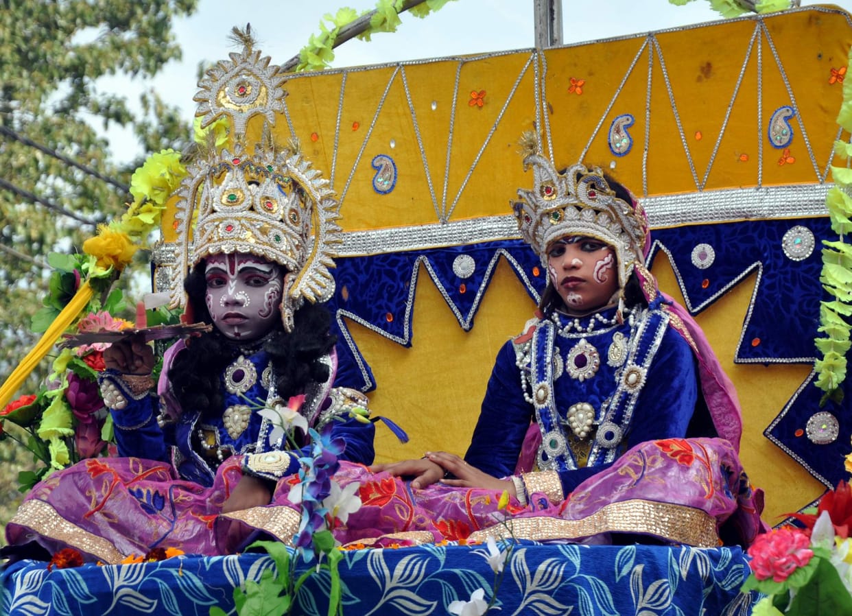 Procession out with musical instruments