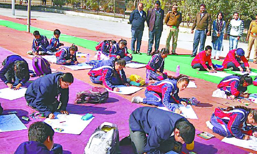 Painting made aware of road safety