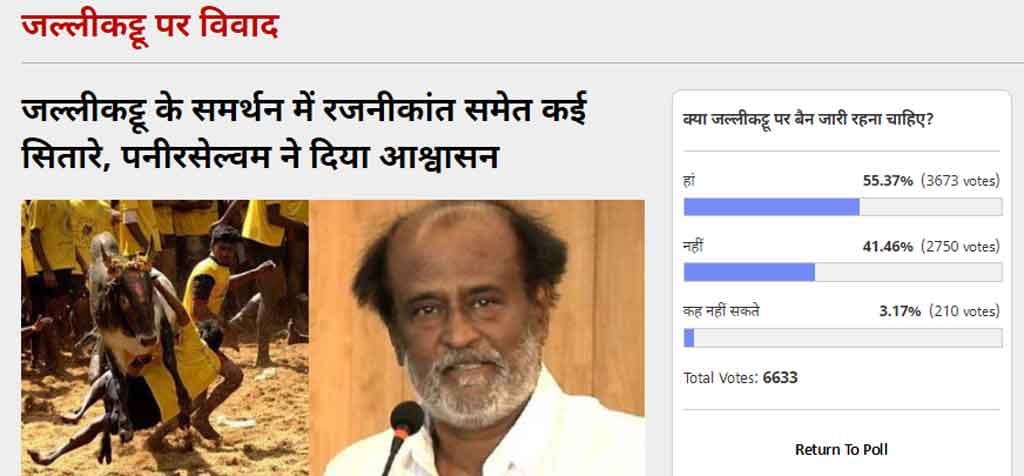 Amar Ujala Poll: Most of the People Say, Ban on Jallikattu is Right