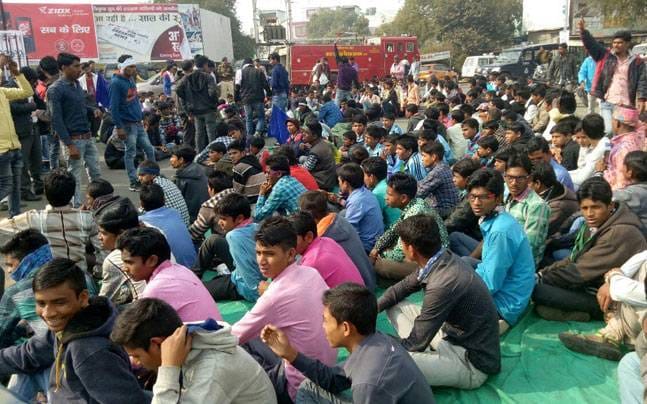 Dalit students protest over mp government order on substandard rice