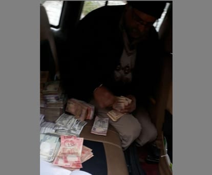 police found cash from truck in chobattakhal constituency.