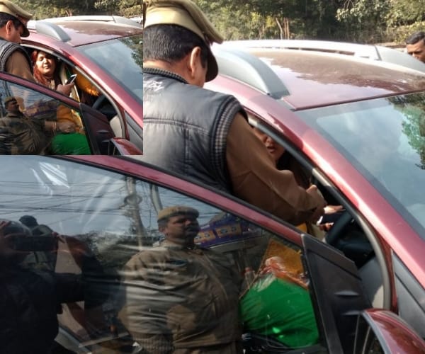 SP MLA anoop sanda wife created ruckus in Lucknow.