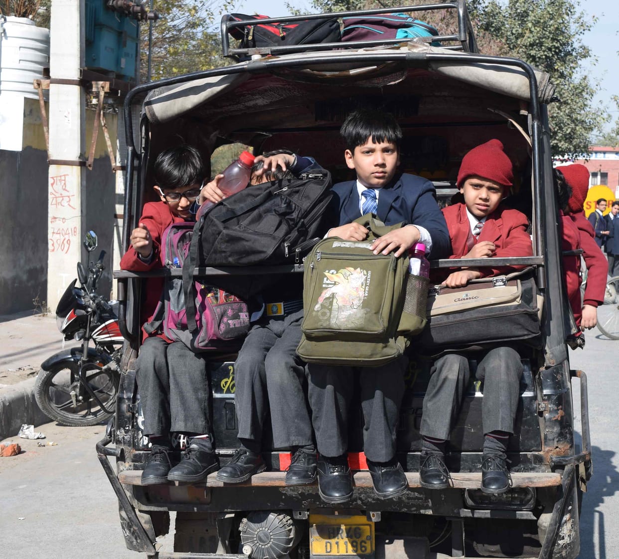 Court orders, school vehicle, moved without low, no safty for school boys, rohtak schools