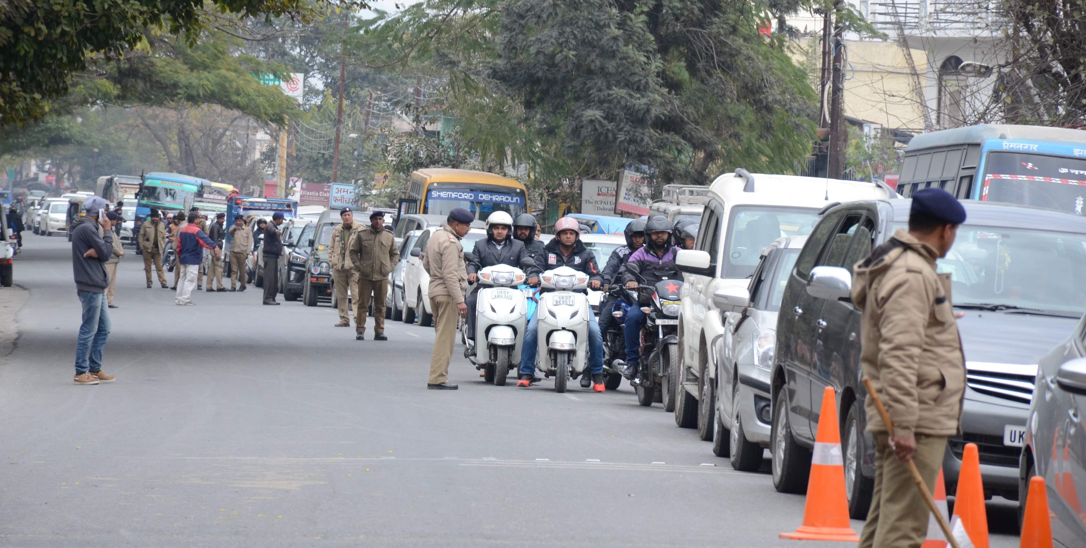 traffic jam due to pm modi visit.