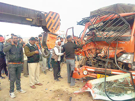  dcm hit truck, driver died