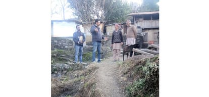Geological Scientist visited sirmour distt village facing creep movement in houses
