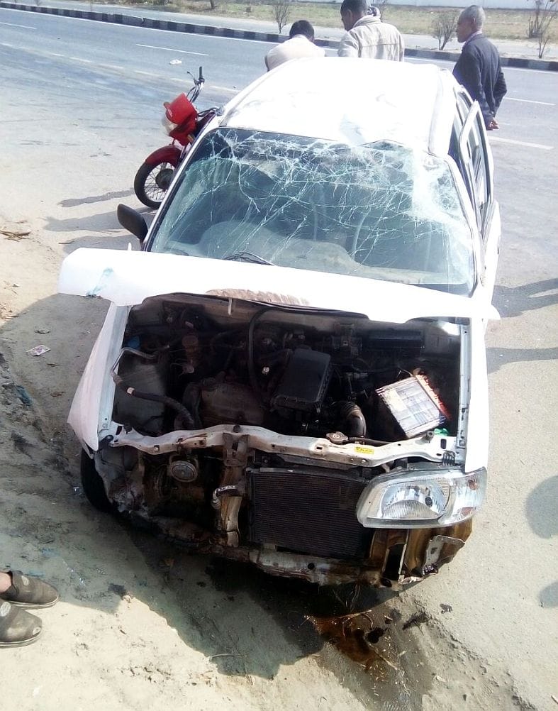  car truck collision, two injured