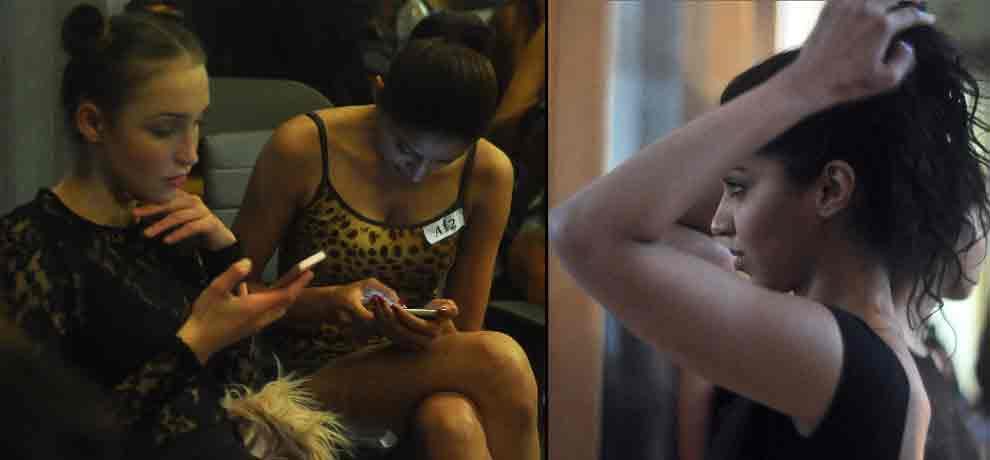 fashion  models getting ready for Amazon India Fashion Week 2017