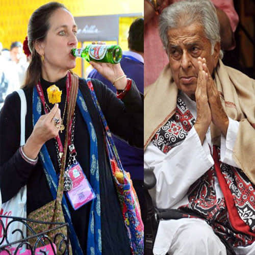 sanjana kapoor having beer in a public event