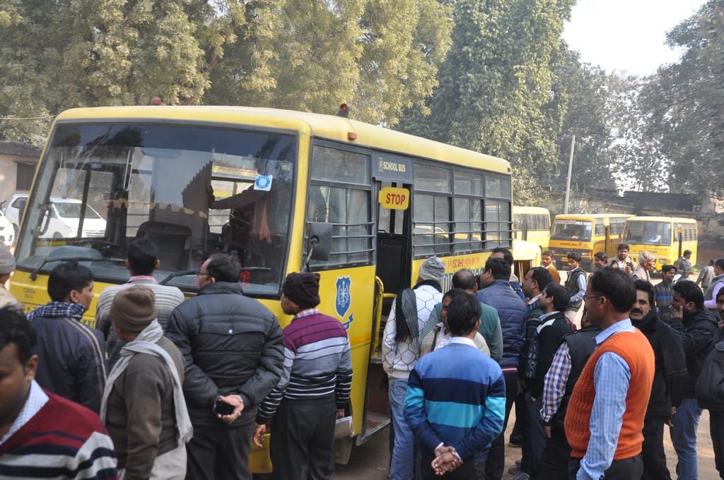 210 school buses arrived to RTO office for fitness test