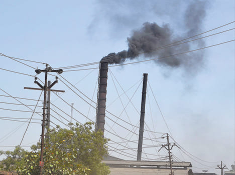 The smoke of chimneys are sick