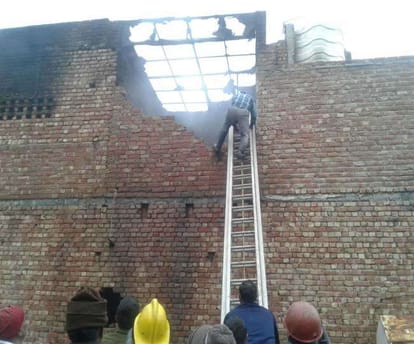 three people burnt alive in fire in shoe factory at hansi of hisat