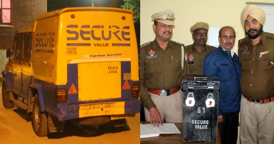 Mohali punjab police naka, cash van caught, mohali news