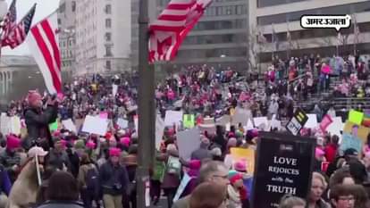 women protested against trump in USA