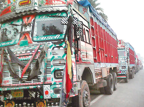 Police have seized 12 sand-laden truck