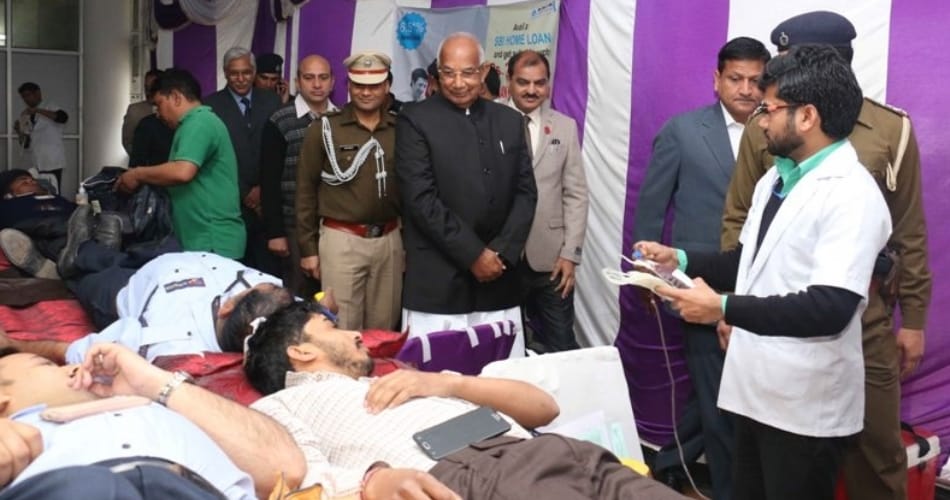 blood donation camp at chandigarh pgi bhargav auditorium on occassion of blood donation